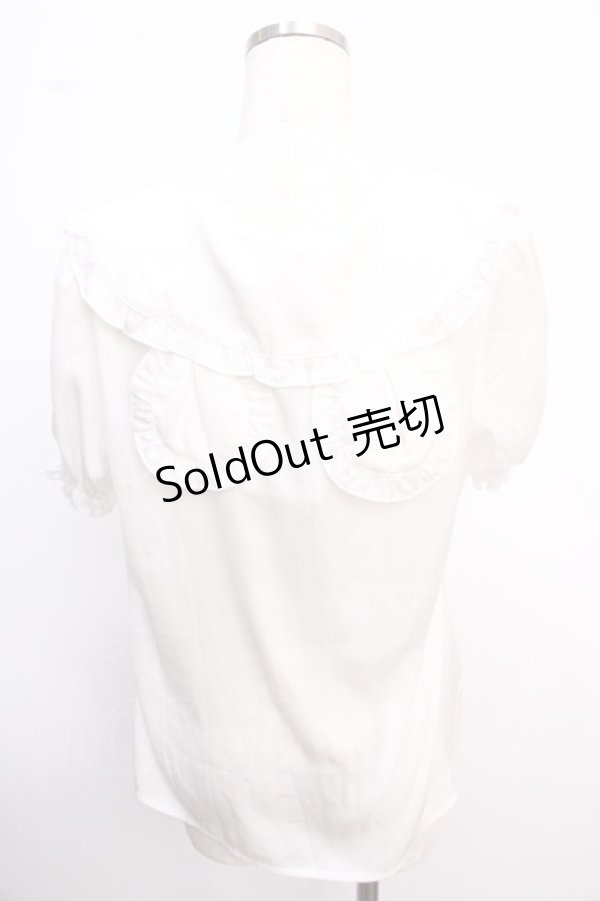 画像2: Amavel / シエスタハートベア刺繍入りくま耳付ブラウス F ボルドー Y-25-02-21-074-CA-BL-SZ-ZY (2)