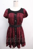 画像1: axes femme / オーナメント柄ワンピース M ワイン Y-25-02-21-087-AX-OP-SZ-ZI (1)