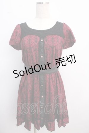 画像: axes femme / オーナメント柄ワンピース M ワイン Y-25-02-21-087-AX-OP-SZ-ZI