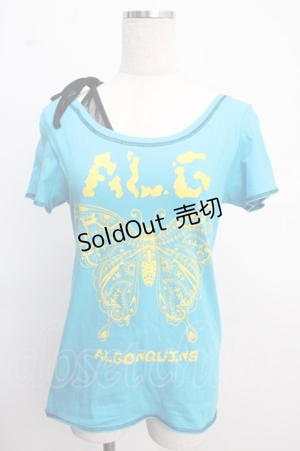画像1: ALGONQUINS / 蝶ptレース使いカットソー F ブルー Y-25-02-21-110-AL-TO-SZ-ZS (1)