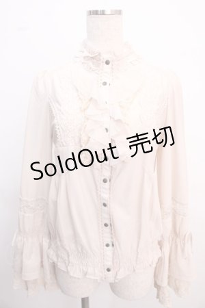 画像: Ozz oneste / Collar Ruffleブラウス  生成り Y-25-02-21-112-OO-BL-SZ-ZS