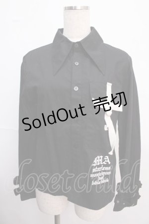 画像: MA / 袖ベルト付きシャツ  黒 Y-25-02-21-125-PU-BL-SZ-ZY