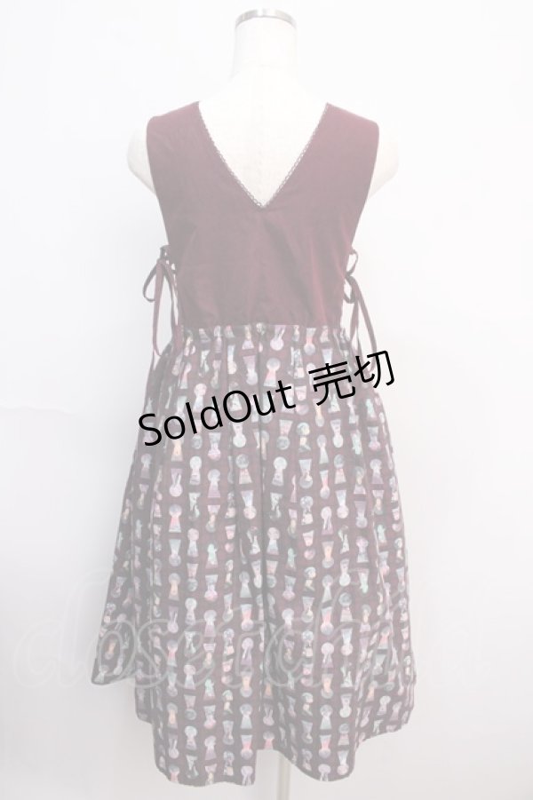 画像2: axes femme POETIQUE / アリス　鍵穴柄ジャンスカ M ワイン Y-25-02-21-136-AX-OP-SZ-ZT313 (2)