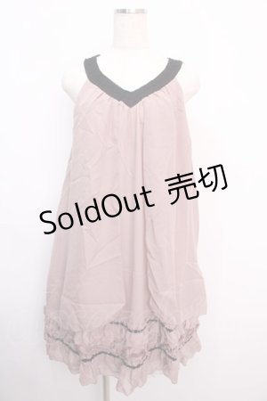 画像: axes femme / 裾バラ付きAラインワンピース M 淡ピンク Y-25-02-21-139-AX-OP-SZ-ZI