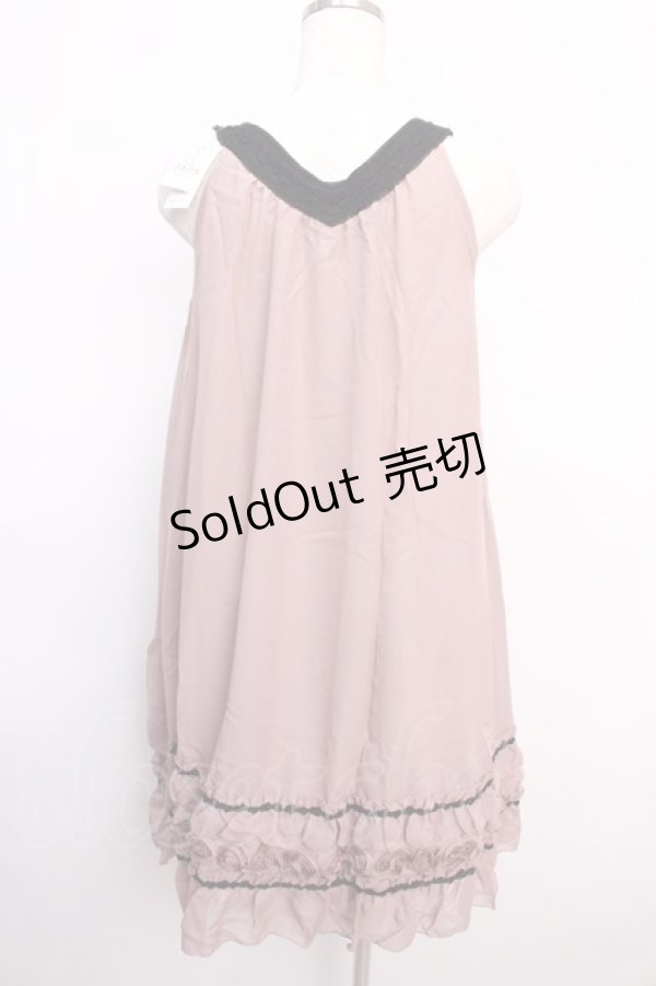 画像2: axes femme / 裾バラ付きAラインワンピース M 淡ピンク Y-25-02-21-139-AX-OP-SZ-ZI (2)
