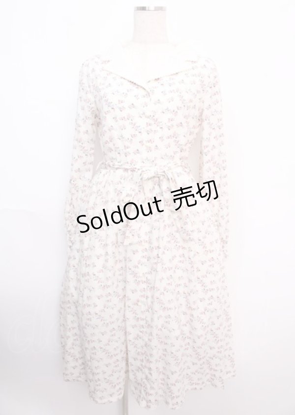 画像1: axes femme POETIQUE / レース開襟カラー花柄ワンピース  キナリ Y-25-02-21-147-AX-OP-SZ-OS (1)