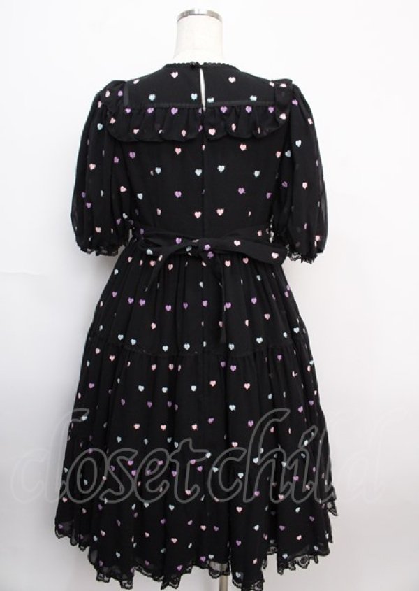 画像2: Angelic Pretty / Candy Petit Heartワンピース  黒 Y-25-02-21-179-AP-OP-AS-ZS (2)