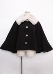 画像1: axes femme POETIQUE / ベルスリーブショートコート M 黒 Y-25-02-21-192-AX-CO-SZ-ZT-C027 (1)
