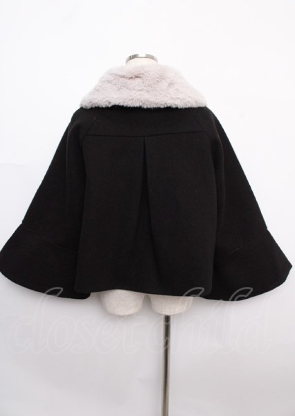 画像2: axes femme POETIQUE / ベルスリーブショートコート M 黒 Y-25-02-21-192-AX-CO-SZ-ZT-C027 (2)