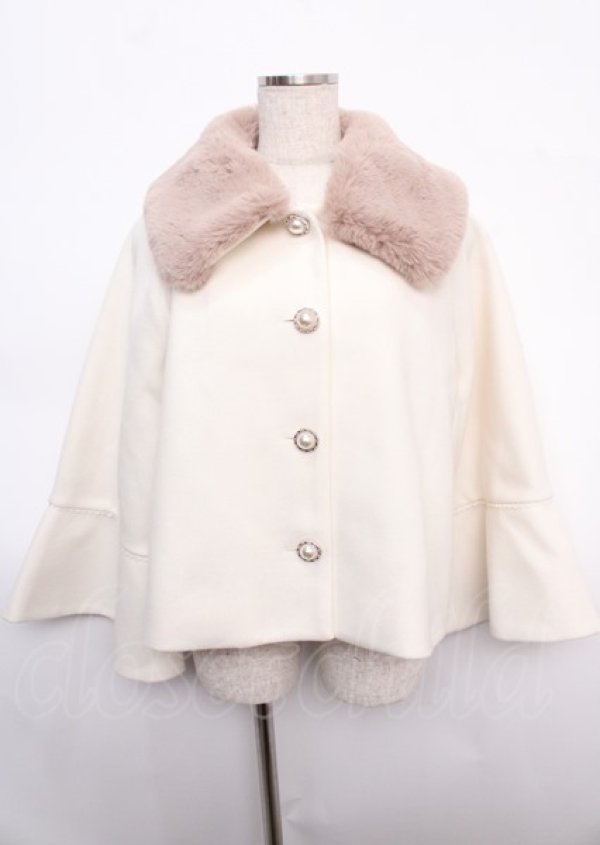 画像1: axes femme POETIQUE / ベルスリーブショートコート M 生成り Y-25-02-21-193-AX-CO-SZ-ZT-C027 (1)