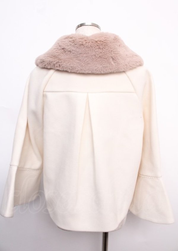 画像2: axes femme POETIQUE / ベルスリーブショートコート M 生成り Y-25-02-21-193-AX-CO-SZ-ZT-C027 (2)