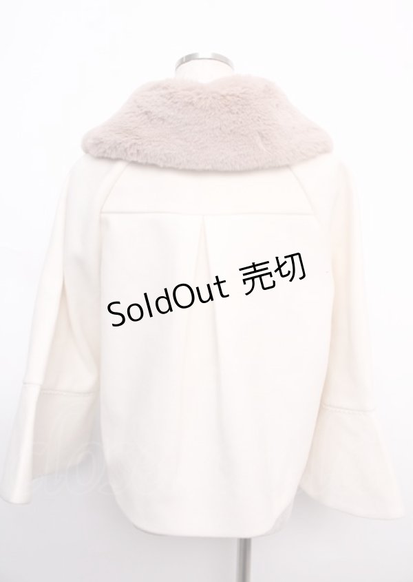 画像2: axes femme POETIQUE / ベルスリーブショートコート M 生成り Y-25-02-21-193-AX-CO-SZ-ZT-C027 (2)