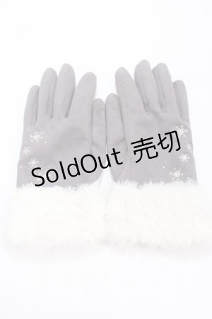 画像: axes femme / 雪の結晶柄刺繍手袋  グレー Y-25-02-21-027-AX-ZA-SZ-ZT424