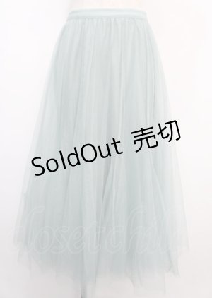 画像: axes femme / ロングチュールスカート F ミント Y-25-02-21-223-AX-SK-SZ-ZS