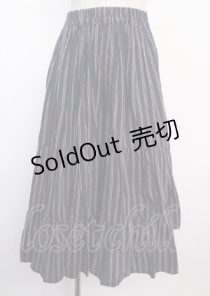 画像: Physical Drop / 3段ティアードスカート  紺 Y-25-02-21-231-LO-SK-SZ-ZT108