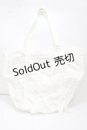 画像: Maison de FLEUR / リボン帆布キャリーオンバッグ F アイボリー Y-25-02-21-033-LO-BG-SZ-ZT0509