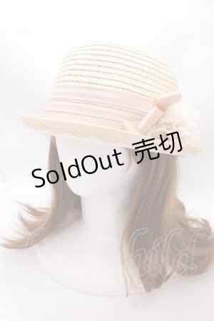 画像: axes femme / フラワーコサージュハット  ベージュ Y-25-02-21-040-AX-TO-AS-K004