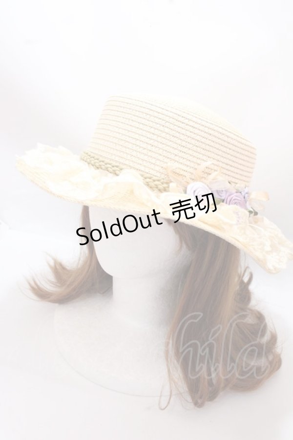 画像1: axes femme / 巻きバラレースカンカン帽  オフ Y-25-02-21-041-AX-AC-AS-ZY (1)