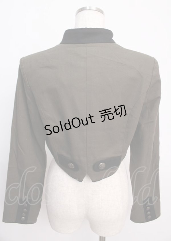 画像2: EXCENTRIQUE / ヘリンボン・ナイトジャケット OS カーキ Y-25-02-26-005-EL-JA-SZ-ZT161 (2)