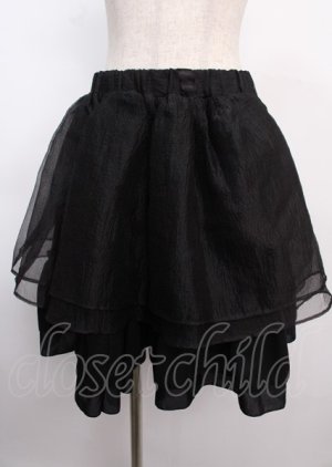 画像: MR corset / ボリュームフレアスカート  黒 Y-25-02-26-065-PU-SK-SZ-ZS
