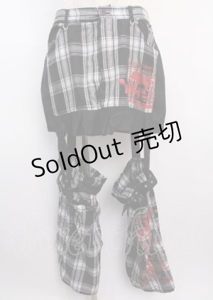 画像: MAD /フラップ付きチェック柄カスタムセパレートスカート L グレー Y-25-02-26-068-PU-SK-SZ-ZY