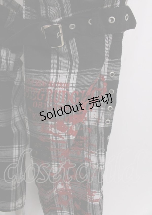 画像3: MAD /フラップ付きチェック柄カスタムセパレートスカート L グレー Y-25-02-26-068-PU-SK-SZ-ZY (3)