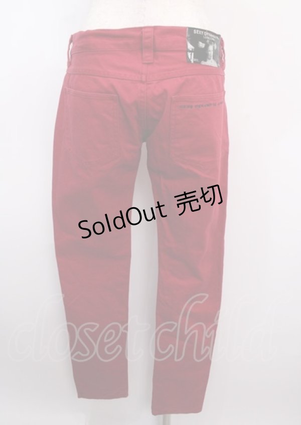 画像2: SEXY DYNAMITE LONDON / カラースキニーパンツ  赤 Y-25-02-26-071-PU-PA-AS-ZS (2)