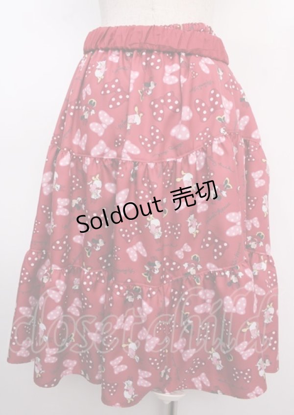 画像2: Emily Temple cute / ミニー&デイジー/Ribbon Ribbon スカート  レッド Y-25-02-26-084-ET-SK-SZ-ZY (2)