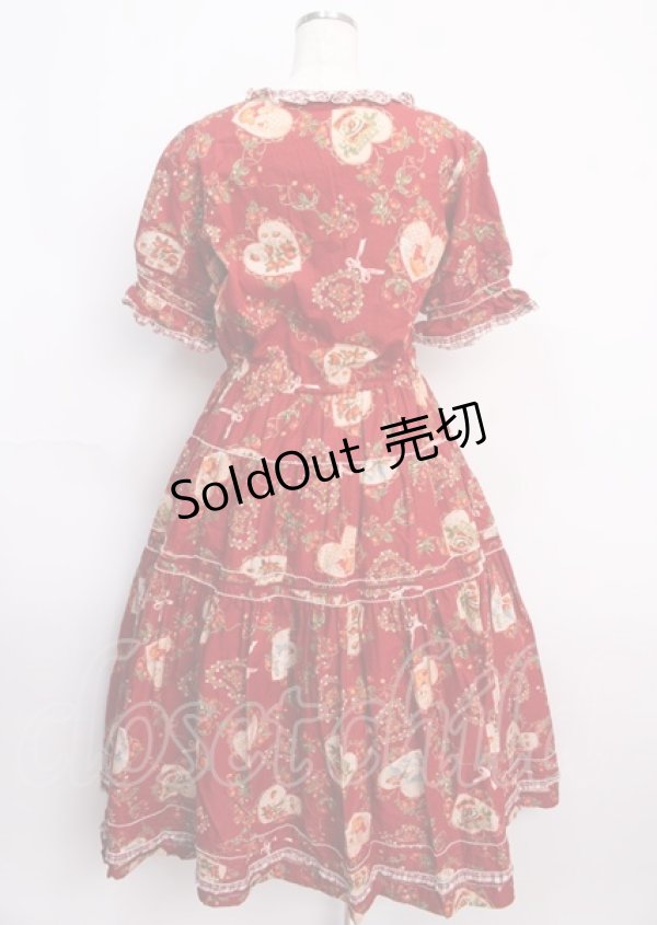 画像2: PINK HOUSE / Rambling Heartsプリントパッチワークワンピース  赤 Y-25-02-26-022-LO-OP-AS-ZY (2)