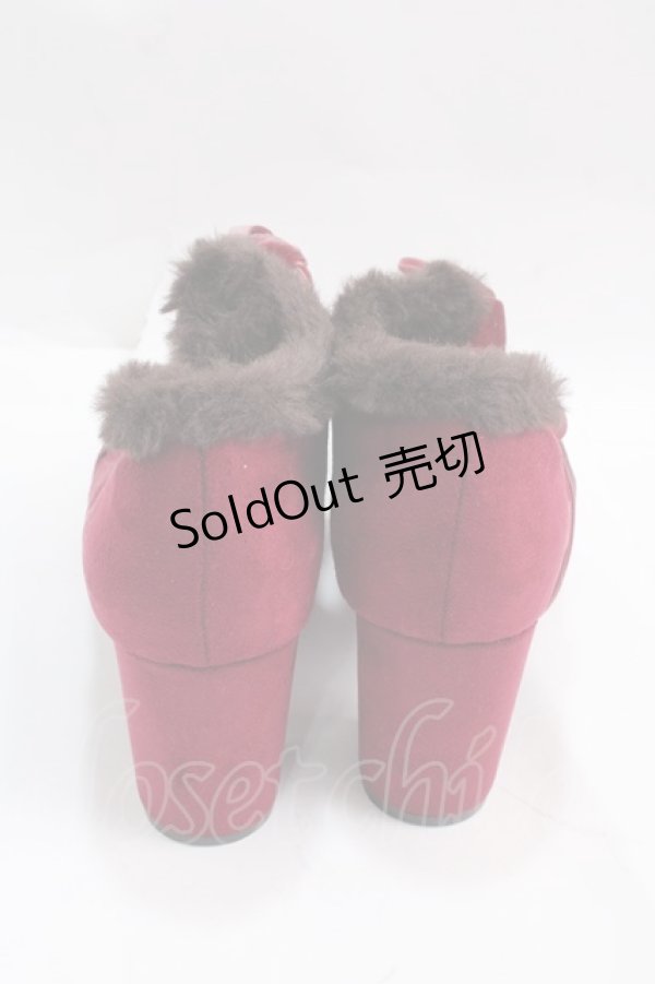 画像3: axes femme / 刺繍入りファーブーティー S ワイン Y-25-02-27-041-AX-SH-SZ-ZT-K003 (3)