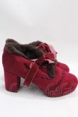 画像4: axes femme / 刺繍入りファーブーティー S ワイン Y-25-02-27-041-AX-SH-SZ-ZT-K003 (4)
