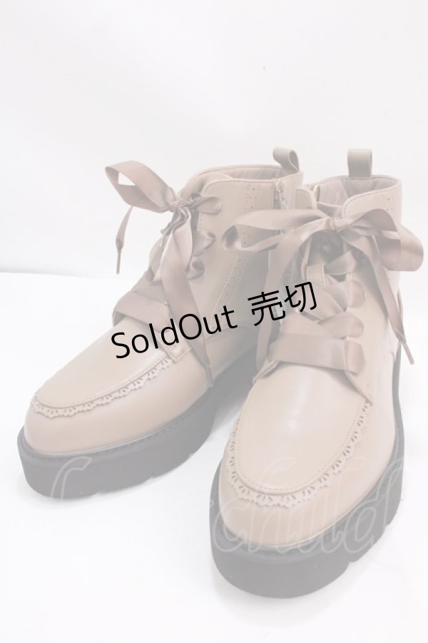 画像1: axes femme / レースアップショートブーツ L モカ Y-25-02-27-048-AX-SH-SZ-ZY (1)