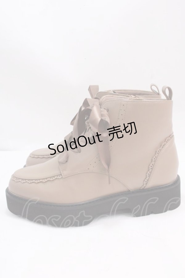 画像2: axes femme / レースアップショートブーツ L モカ Y-25-02-27-048-AX-SH-SZ-ZY (2)