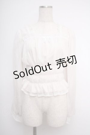 画像: axes femme POETIQUE / シアーギャザーブラウス M 生成り Y-25-02-27-059-AX-BL-SZ-ZI