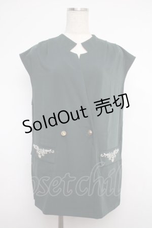 画像: axes femme / ポケット刺繍キザミジレ M グリーン Y-25-02-27-062-AX-TO-SZ-ZI