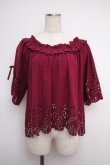 画像1: axes femme / カットワークフラワープルオーバー M ワイン Y-25-02-27-065-AX-TO-SZ-ZI (1)