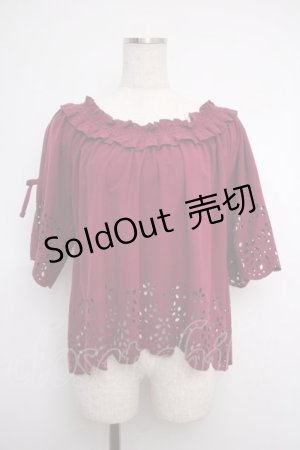 画像: axes femme / カットワークフラワープルオーバー M ワイン Y-25-02-27-065-AX-TO-SZ-ZI
