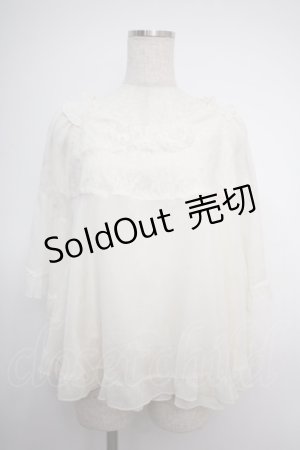 画像: axes femme / フラワーレース半袖シフォントップス M 生成り Y-25-02-27-067-AX-TO-SZ-ZY
