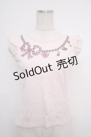 画像: Emily Temple cute / ネックレスプリントTシャツ  ピンク Y-25-02-27-068-ET-TO-SZ-ZY