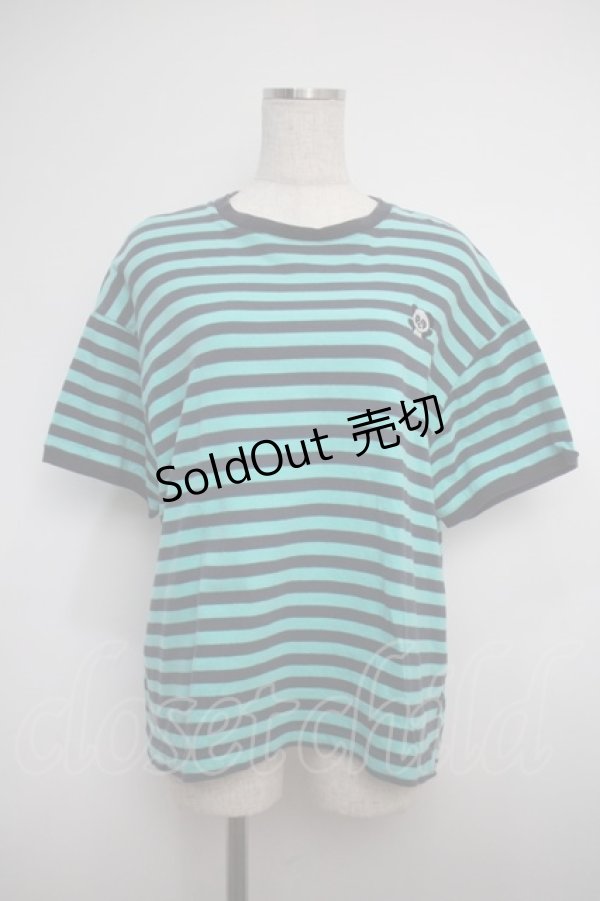 画像1: Candy Stripper / ボーダーTシャツ  ミント Y-25-02-27-071-PU-TO-SZ-ZY (1)