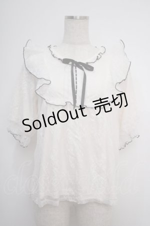 画像: axes femme / バイカラーレーストップス F 白 Y-25-02-27-073-AX-TO-SZ-ZY