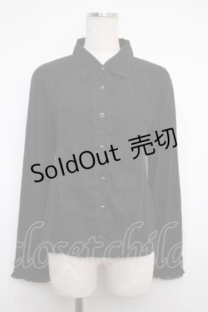画像: axes femme / 前レースブラウス風カットプルオーバー M 黒 Y-25-02-27-077-AX-TO-SZ-ZY