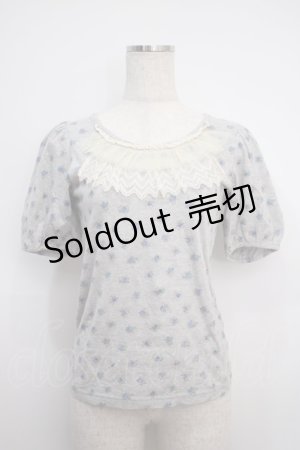 画像: Emily Temple cute / ローズプリントカットソー  グレー Y-25-02-27-081-ET-TO-SZ-ZY