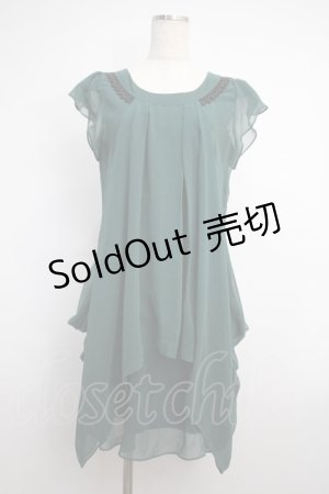 画像: Rozen Kavalier / シフォン変形ノースリーブワンピース  グリーン Y-25-02-27-089-OO-OP-SZ-ZY