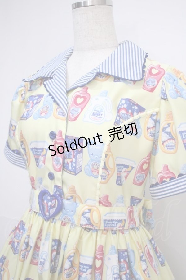 画像3: Angelic Pretty / Sunny Smile Laundryワンピース  イエロー Y-25-02-27-091-AP-OP-SZ-ZY (3)