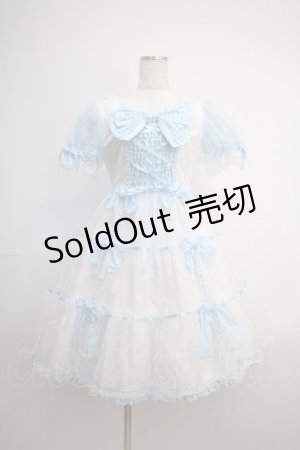 画像: Angelic Pretty / Puffギンガムワンピース  シロ×サックス Y-25-02-27-092-AP-OP-SZ-ZY