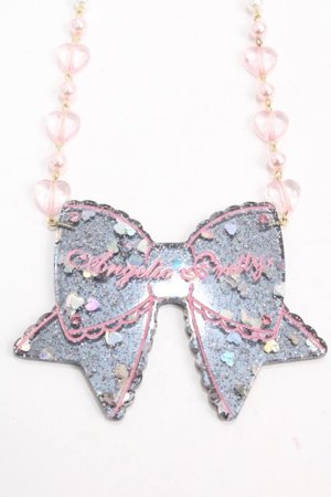 画像: Angelic Pretty /  ときめきリボンネックレス  黒 Y-25-02-27-010-AP-AC-SZ-ZY