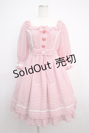 画像: Angelic Pretty / Lovelyチェックワンピース  赤 Y-25-02-27-098-AP-OP-AS-ZY