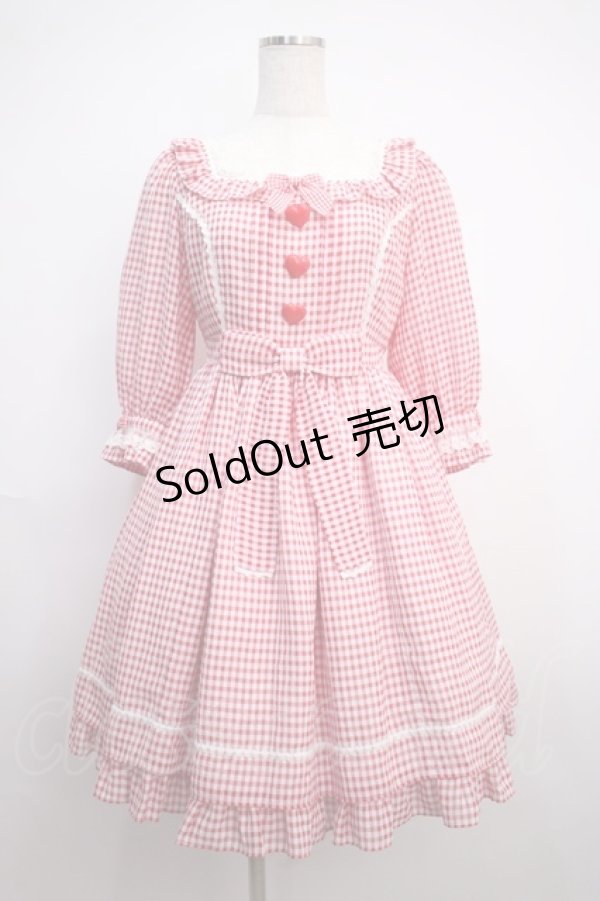 画像1: Angelic Pretty / Lovelyチェックワンピース  赤 Y-25-02-27-098-AP-OP-AS-ZY (1)