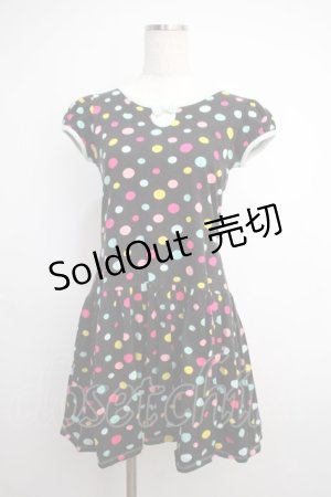 画像: MILK / マーブルドットワンピース  ブラックベースパウダーブルー Y-25-02-27-104-ML-OP-SZ-ZY